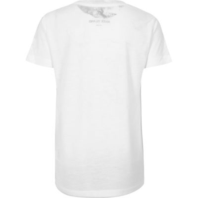 Boys white block print T-shirt
